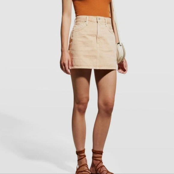 🆕️ Citizens Of Humanity Beatnik Mini Skirt in Peach Blossom - Picture 2 of 11